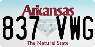 AR license plate 837VWG
