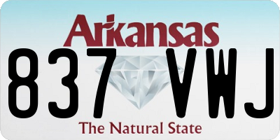 AR license plate 837VWJ