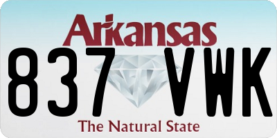 AR license plate 837VWK