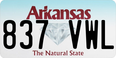 AR license plate 837VWL