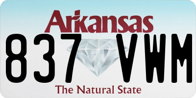 AR license plate 837VWM