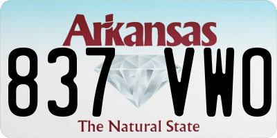 AR license plate 837VWO