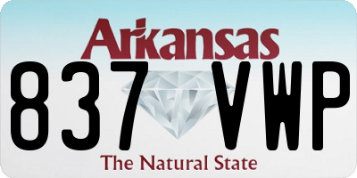 AR license plate 837VWP
