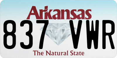 AR license plate 837VWR