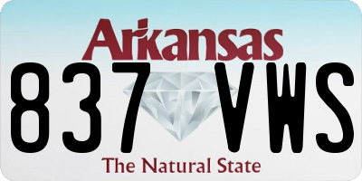 AR license plate 837VWS