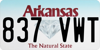 AR license plate 837VWT
