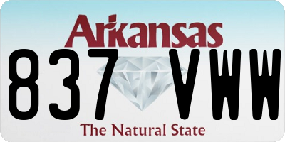 AR license plate 837VWW