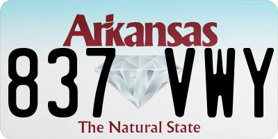 AR license plate 837VWY