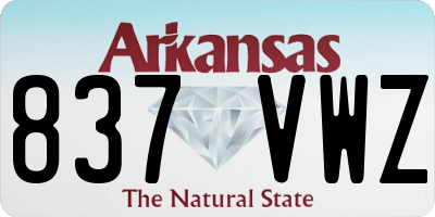 AR license plate 837VWZ