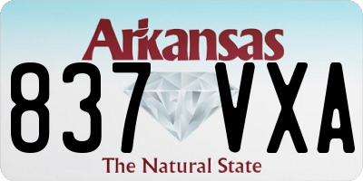 AR license plate 837VXA