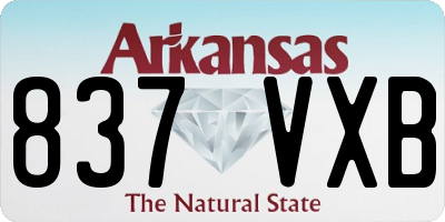 AR license plate 837VXB