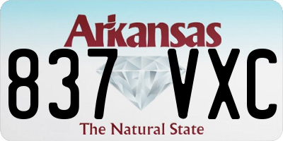 AR license plate 837VXC