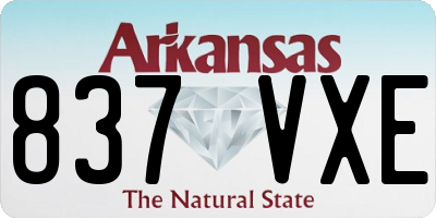 AR license plate 837VXE