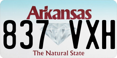 AR license plate 837VXH
