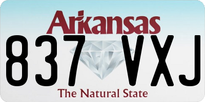 AR license plate 837VXJ