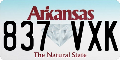 AR license plate 837VXK