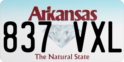 AR license plate 837VXL