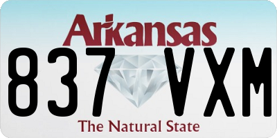 AR license plate 837VXM