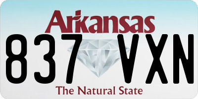 AR license plate 837VXN