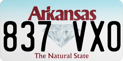 AR license plate 837VXO