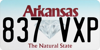 AR license plate 837VXP