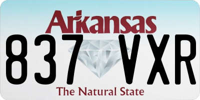 AR license plate 837VXR