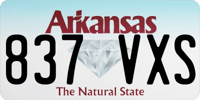 AR license plate 837VXS