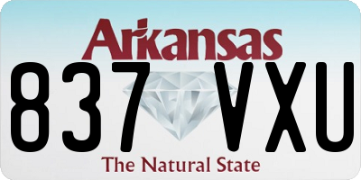 AR license plate 837VXU