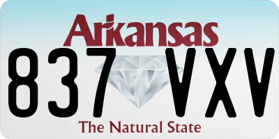 AR license plate 837VXV