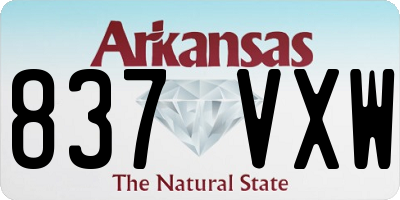 AR license plate 837VXW