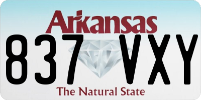 AR license plate 837VXY