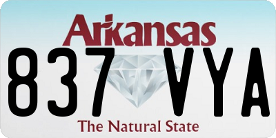 AR license plate 837VYA