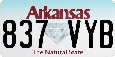 AR license plate 837VYB