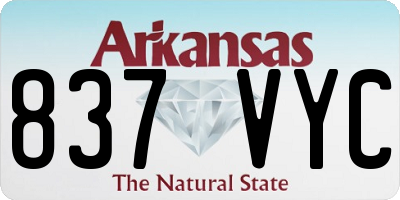 AR license plate 837VYC