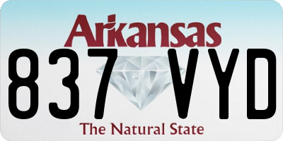 AR license plate 837VYD