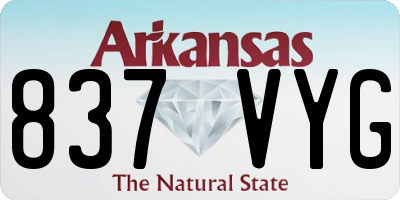 AR license plate 837VYG