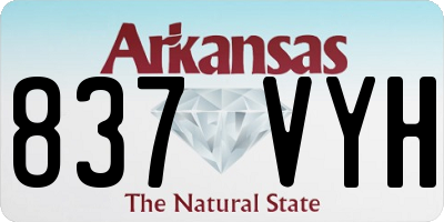 AR license plate 837VYH