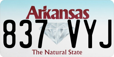 AR license plate 837VYJ