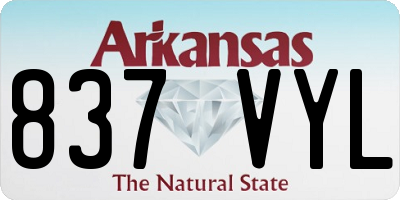 AR license plate 837VYL