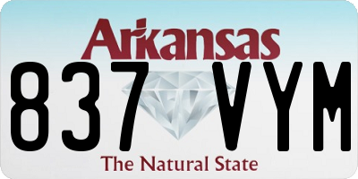 AR license plate 837VYM