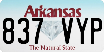 AR license plate 837VYP