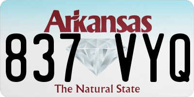 AR license plate 837VYQ