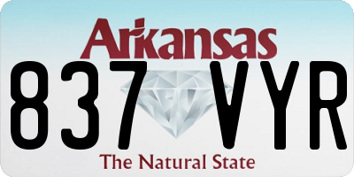 AR license plate 837VYR