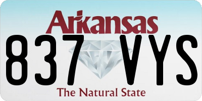 AR license plate 837VYS