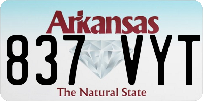 AR license plate 837VYT