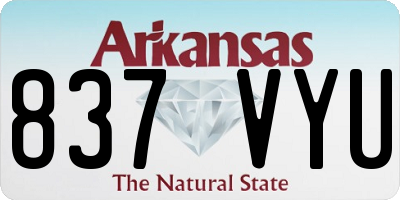 AR license plate 837VYU