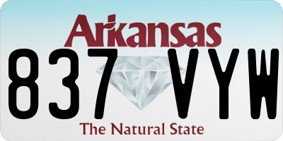 AR license plate 837VYW