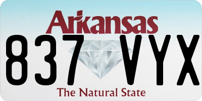 AR license plate 837VYX