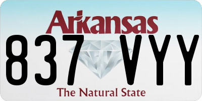 AR license plate 837VYY