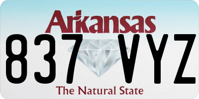 AR license plate 837VYZ